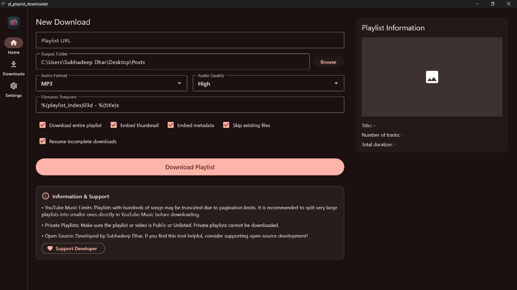 YT Playlist Downloader